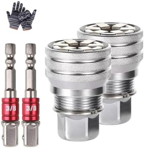 2026 Upgraded Multi-Function Universal Socket Wrench Tool, 3/8''-3/4'' Adjustable Universal Socket, Self-Adjusting Ratchet Adapter for Home DIY, Auto Repair, Maintenance (2Sets) in Kuwait