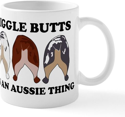 CafePress Aussie Wiggle Butts 11 oz (325 ml) Ceramic Coffee Mug in Kuwait