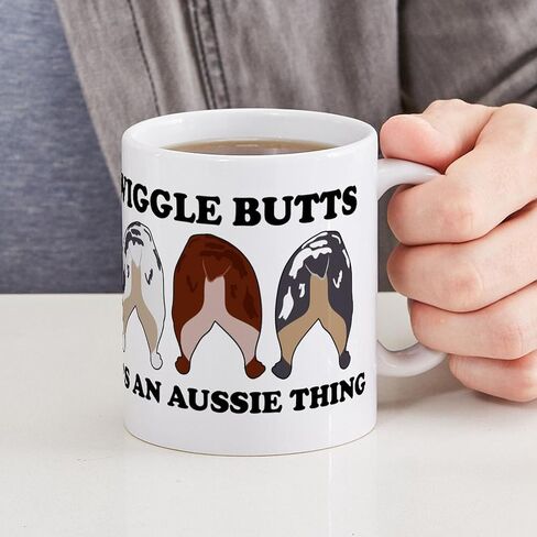 CafePress Aussie Wiggle Butts 11 oz (325 ml) Ceramic Coffee Mug in Kuwait