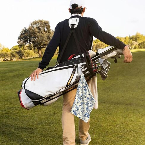 Vintage French Country Floral Golf Towels – 24" x 16.1" Waffle Pattern Microfiber Towel with Built-in Carabiner, Perfect for Cleaning Golf Balls, Clubs, and Eyewear in Kuwait