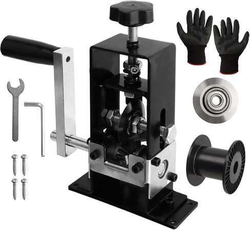 Manual Wire Stripping Machine, Drill Powered Hand Crank Wire Stripper Tool with Extra Replacement Blades, Fits 0.04"-1" Gauge Wires for Scrap Copper Recycling & DIY Projects (Black) in Kuwait