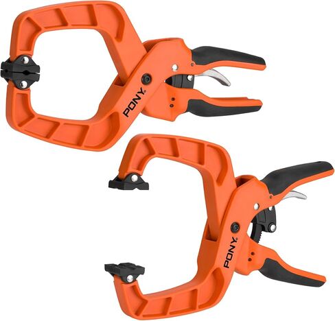 PONY 2-pack 4 بوصة مشابك خشبية سريعة التحرير للأعمال الخشبية، مشابك يدوية احترافية مع تصميم صندوقي مشترك، مقابض مريحة، قوة تثبيت 40 رطل in Kuwait