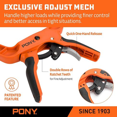 PONY 2-pack 4 بوصة مشابك خشبية سريعة التحرير للأعمال الخشبية، مشابك يدوية احترافية مع تصميم صندوقي مشترك، مقابض مريحة، قوة تثبيت 40 رطل in Kuwait