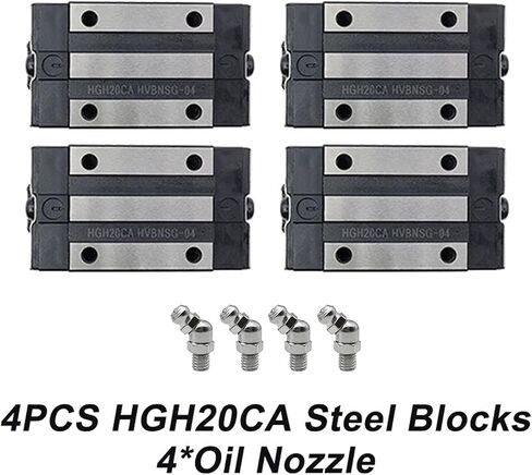 4PCS/Set Steel Slider Block HGH20CA HGW20CC for HGR20 Linear Guides Slides Bearing for Computerized Numerical Control Router(4PCS HGH20CA Steel) in Kuwait