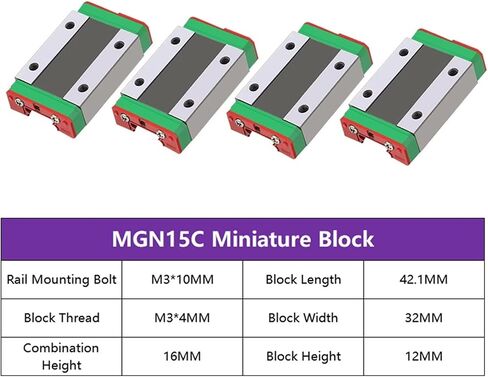 4 قطعة MGN15C MGN15H MGW15C MGW15H كتلة النقل للطابعة MGNR15 MGWR15 دليل خطي ثلاثية الأبعاد جزء التحكم الرقمي المحوسب (4 قطعة MGN15C) in Kuwait