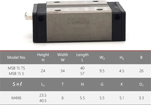 Linear Guideway Carriage Block MSB15S-N MSB15SSS MSB15SSSFC for CO2 Laser Engraving Cutting Machine in Kuwait