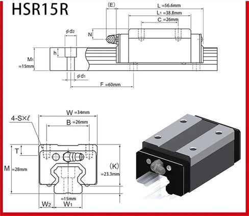 الدليل الخطي HSR 15 HSR15 HSR15R HSR15RUU HSR15RSS HSR15R1UU HSR15R1SS GK Block in Kuwait