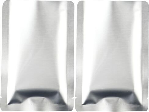 QQ Studio Pack of 100 Aluminum Silver Foil Flat Open Top Impulse Sealing Chamber Vacuum Food Saver Bags for Food Storage (4 inch x 6 inch) in Saudi Arabia