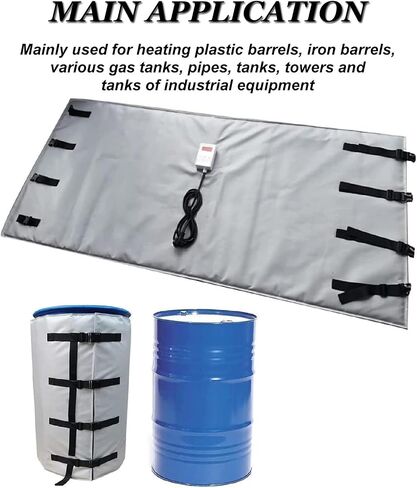 Heavy-Duty 2000W Oil Drum Heater Band - Industrial Silicone Rubber Heater for 55-Gallon Barrels, Honey & Chemical Drums, Metal Heating Pad in Kuwait