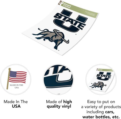 Desert Cactus Utah State University USU Aggies Sticker Vinyl Decal Laptop Water Bottle Car Scrapbook (4 Inch Set V1) in Kuwait