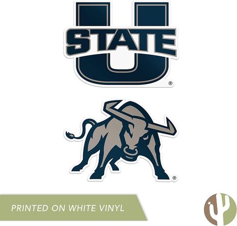 Desert Cactus Utah State University USU Aggies Sticker Vinyl Decal Laptop Water Bottle Car Scrapbook (4 Inch Set V1) in Kuwait