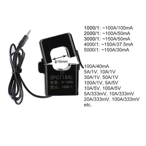 100A/50mA Split Core Current Transformer with 3.5mm Jack Audio Cable 1A 5A 10A 20A 30A 50A 100A/1V Clamp Sensor(OPCT16ATL 30A-1V) in Kuwait