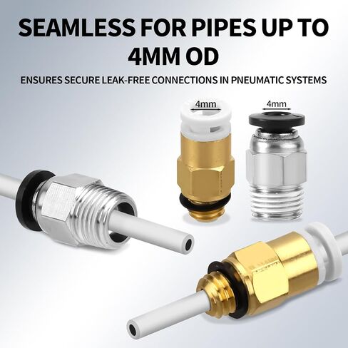 20 Pcs Pneumatic Connector Fittings, PC4-M6 & PC4-M10 Bowden PTFE Tube Push Coupler 3D Printers Accessories for Pneumatic Systems & Long-Distance Extrusion in Kuwait