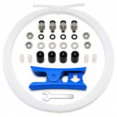 طقم أنبوب بودين PTFE 4M لخيوط 1.75 مم - أنبوب تفلون منخفض الاحتكاك مع تركيبات 4X PC4-M6، قاطع أنبوب ومفتاح ربط صغير - متوافق مع Ender 3، CR-10، Bambu Lab، Creality in Kuwait
