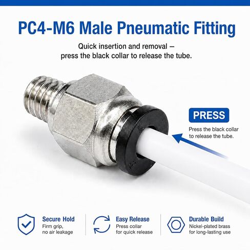طقم أنبوب بودين PTFE 4M لخيوط 1.75 مم - أنبوب تفلون منخفض الاحتكاك مع تركيبات 4X PC4-M6، قاطع أنبوب ومفتاح ربط صغير - متوافق مع Ender 3، CR-10، Bambu Lab، Creality in Kuwait