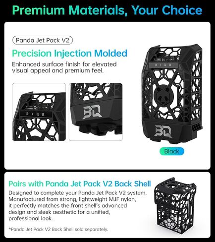 BIQU Panda Jet Pack V2 Black + Panda Jet Packt غطاء خلفي، متوافق مع طابعات Bambu-Lab P1S P1P X1C X1E ثلاثية الأبعاد، وقناة مروحة التبريد in Kuwait