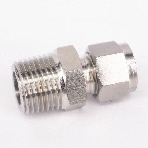1/2 "BSPT ذكر-صالح أنبوب O/D 3/8" 304 الفولاذ المقاوم للصدأ كم الطويق موصل هوائي in Kuwait