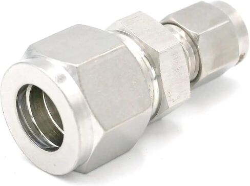 Fit Tube O/D 1/4" To 1/2" Reducer 304 Stainless Steel Sleeve Ferrule Pneumatic Connector in Kuwait