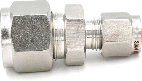 Fit Tube O/D 1/4" To 1/2" Reducer 304 Stainless Steel Sleeve Ferrule Pneumatic Connector in Kuwait