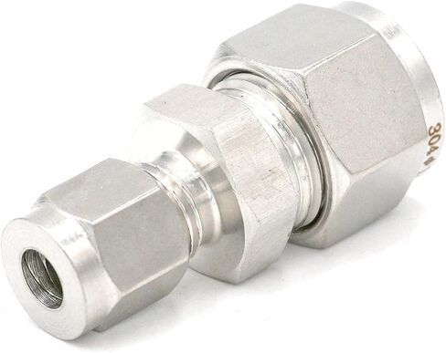 Fit Tube O/D 1/4" To 1/2" Reducer 304 Stainless Steel Sleeve Ferrule Pneumatic Connector in Kuwait