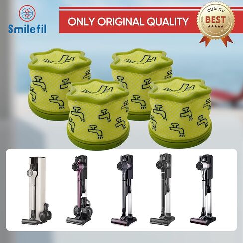 4 قطع من المرشحات المسبقة البديلة من Smilefil و12 قطعة من أكياس الغبار المتوافقة مع المكانس الكهربائية اللاسلكية من سلسلة CordZero A9 من LG in Kuwait