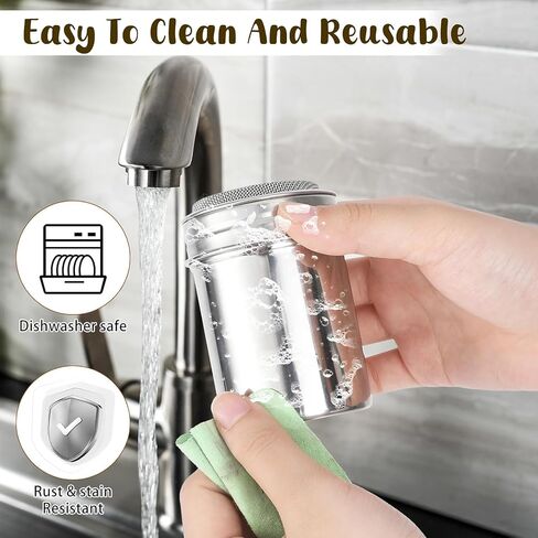 Stainless Steel Powder Sugar Shaker Duster with Lid, Fine Mesh Shaker Powder Cans for baking soda Cocoa Cornstarch Coffee Flour in Kuwait