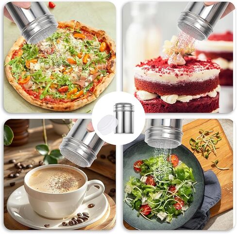 Stainless Steel Powder Sugar Shaker Duster with Lid, Fine Mesh Shaker Powder Cans for baking soda Cocoa Cornstarch Coffee Flour in Kuwait