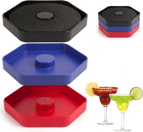 Margarita Salt Rimmer Set of 3, Bar Glass Rimmer for Cocktails Drinks, Drink Salt and Sugar Rimmer Tray, Bar Tool Accessories in Kuwait