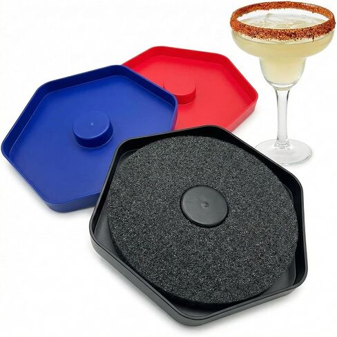 Margarita Salt Rimmer Set of 3, Bar Glass Rimmer for Cocktails Drinks, Drink Salt and Sugar Rimmer Tray, Bar Tool Accessories in Kuwait