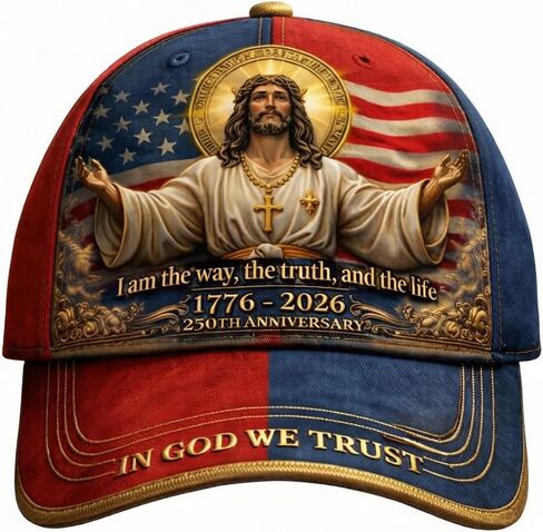 USA 250th Anniversary Baseball Cap, Cotton Hat with Embroidered Bald Eagle and American Flag in Kuwait