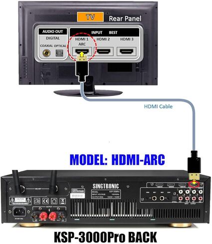 نظام كاريوكي رقمي احترافي كامل من SINGTRONIC بقدرة 3000 وات مع HDMI وواي فاي وبلوتوث وتسجيل USB لأغاني غير محدودة مجانًا in Kuwait