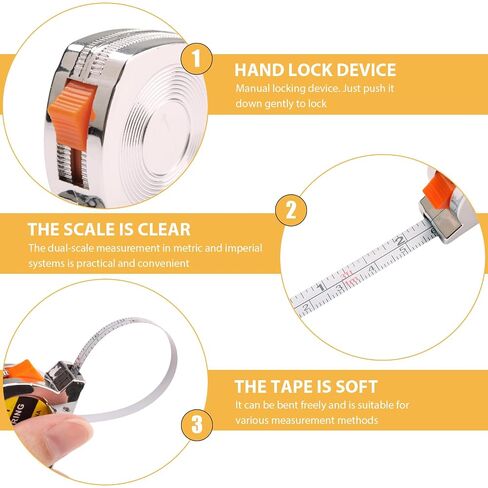 12 Pcs Mini Tape Measure Keychain, 3ft Retractable Bulk | Dual scale steel pocket measuring tape with slide lock for sewing, fabric, craft, home, DIY, travel, and everyday measuring in Kuwait
