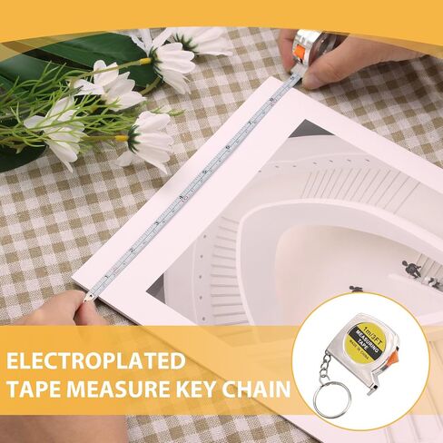 12 Pcs Mini Tape Measure Keychain, 3ft Retractable Bulk | Dual scale steel pocket measuring tape with slide lock for sewing, fabric, craft, home, DIY, travel, and everyday measuring in Kuwait