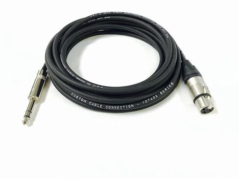 كابل اتصال مخصص 200 قدم Neutrik NC3FXX أنثى XLR إلى Neutrik Rean NYS228 1/4 بوصة (6.35 مم) كابل صوت TRS متوازن Pro in Kuwait