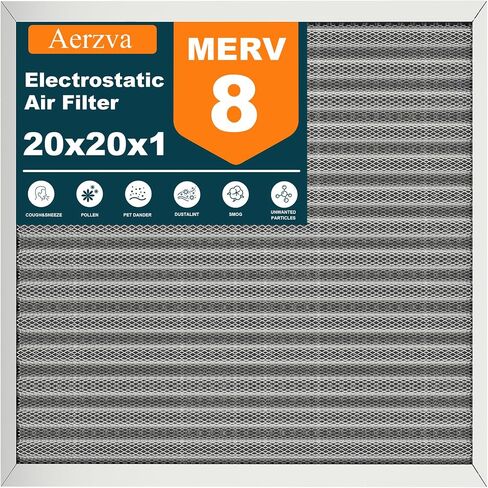 فلتر هواء قابل لإعادة الاستخدام 20x20x1، قابل للغسل، MERV 8، فلتر هواء إلكتروستاتيكي دائم، يدوم مدى الحياة، يتنفس بأمان في المنزل أو المكتب in Kuwait