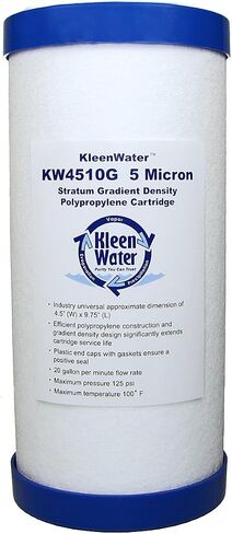 عبوة متعددة من فلتر رواسب الأوساخ والصدأ من KleenWater KW4510G، خرطوشة بديلة لفلتر المياه للمنزل بالكامل، مجموعة من 4 قطع، حلقة دائرية PWFRG357، الكمية 1 in Kuwait