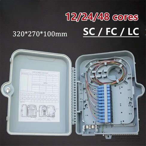 FTTH Distribution Box 12/24/48 core LC SC FC Fully Installed Pigtail Adapter wall-Mounted Indoor and Outdoor Optical Fiber Cable 24C(12 Core SC) in Saudi Arabia