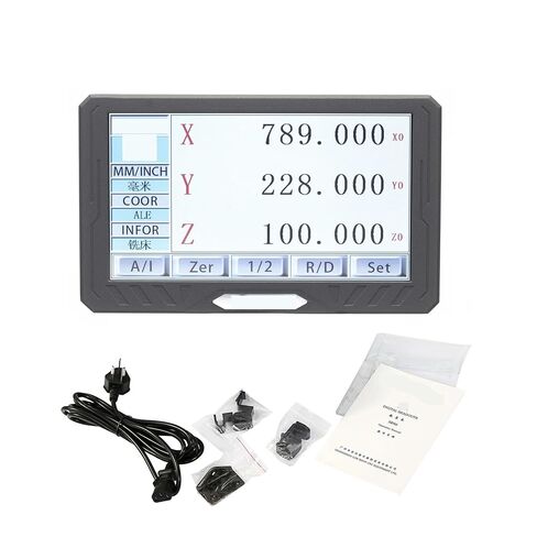 SINO SDS200S 3 محاور LCD شاشة لمس كاملة قراءات رقمية DRO غطاء معدني مقياس خطي عداد عرض لمخرطة الطحن in Kuwait