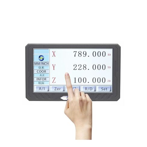SINO SDS200S 3 محاور LCD شاشة لمس كاملة قراءات رقمية DRO غطاء معدني مقياس خطي عداد عرض لمخرطة الطحن in Kuwait