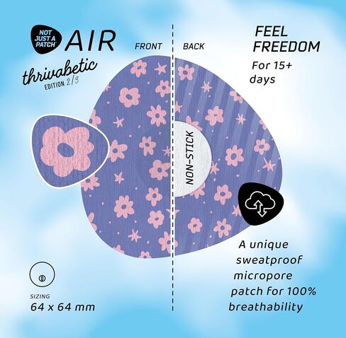ليس مجرد رقعة Air Freestyle Libre 3 رقع لاصقة - أغطية مستشعر مقاومة للماء والعرق، مصممة بشكل فعال على الرقع، تبقى آمنة لمدة 15 يومًا، 10 عبوات، بلومبيري in Kuwait