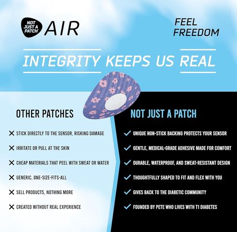 ليس مجرد رقعة Air Freestyle Libre 3 رقع لاصقة - أغطية مستشعر مقاومة للماء والعرق، مصممة بشكل فعال على الرقع، تبقى آمنة لمدة 15 يومًا، 10 عبوات، بلومبيري in Kuwait