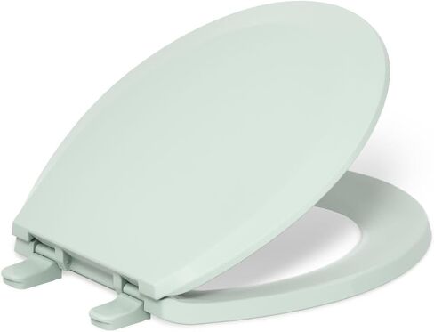 Kohler K-4662 Lustra Q2 Round Closed-Front Toilet Seat with Quick-Release and Qu, Seafoam Green in Kuwait
