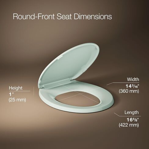 Kohler K-4662 Lustra Q2 Round Closed-Front Toilet Seat with Quick-Release and Qu, Seafoam Green in Kuwait