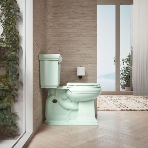 Kohler K-4662 Lustra Q2 Round Closed-Front Toilet Seat with Quick-Release and Qu, Seafoam Green in Kuwait