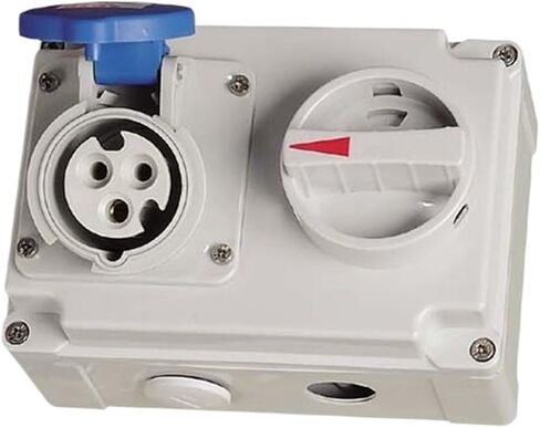 Industrial Waterproof Mechanical Interlock with Switch Socket 4 Holes 16A Three-Phase Four-Wire Combination IP44(CF-7275) in Kuwait