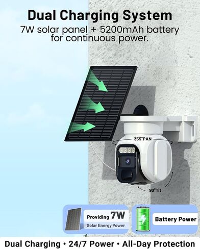 كاميرا أمان تعمل بالطاقة الشمسية 4G LTE لاسلكية في الهواء الطلق، لا توجد كاميرا أمان WiFi مع بطاقة SIM وخطة بيانات غير محدودة، تحدث في اتجاهين، عرض مباشر بزاوية 355 درجة، رؤية ليلية ملونة 2K، مستشعر حركة PIR in Kuwait