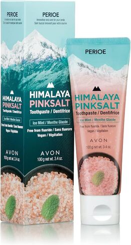 PERIOE Flouride-Free Himalayan Pink Salt Toothpaste, 3.4 oz - Ice Mint w/Aloe Vera | Vegan, Cruelty-Free, Paraben-Free Plaque & Tartar Remover Oral Care Travel Size Toothpaste in Kuwait