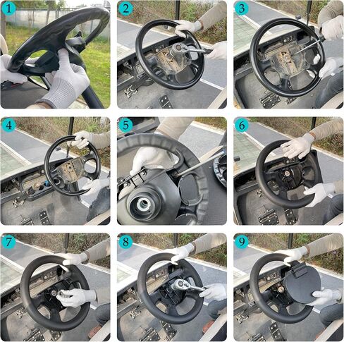 10L0L Golf Cart 13 inch Steering Wheel for EZGO TXT, RXV, Medalist, Shuttle, Workhorse, Cushman, Replaces OEM# 71948-G01 602979 in Kuwait