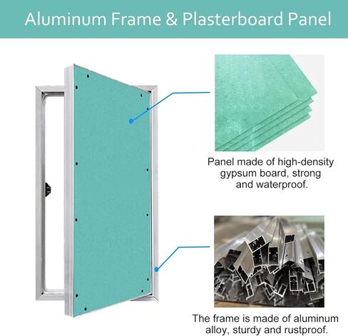 Paintable Plasterboard Attic Access Door - Drywall Panel with Magnetic Push Switch, Concealed Flush Mount Door for Loft, Garage, Hotel, Easy Installation & Customizable Finish in Kuwait