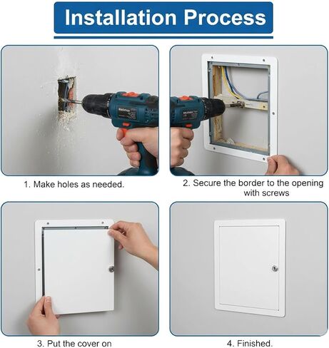 Ceiling Access Panel for Drywall, Hinged Aluminum Alloy Door Cover for Plumbing and Electrical Service Areas, 8x12 inches in Kuwait
